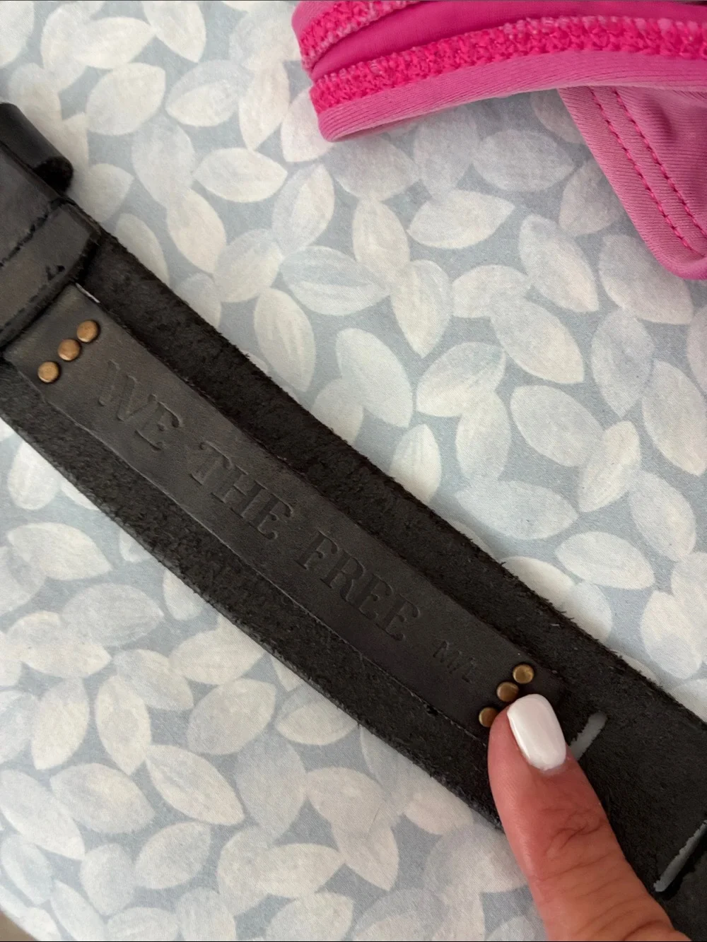 We The Free Dark Brown Leather Belt with Brass Buckle